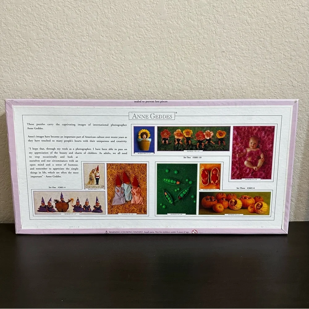 Anne Geddes Deluxe Puzzle Set Sealed Three Full Sized Puzzles New In Box 2001